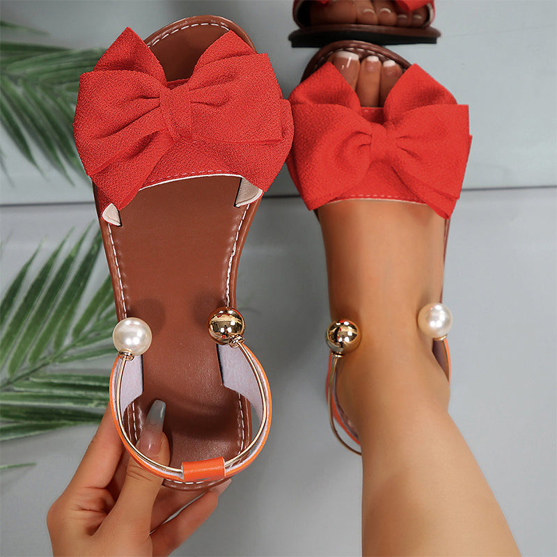 Perlette — Sandalen mit Perlen-Schleife