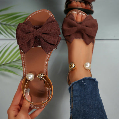 Perlette — Sandalen mit Perlen-Schleife