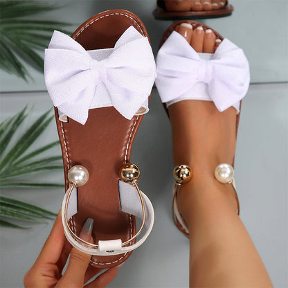 Perlette — Sandalen mit Perlen-Schleife