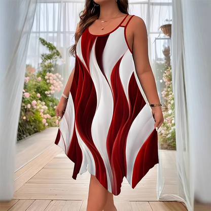 Marveena — Farbblock-Midi-Kleid mit doppelten Trägern