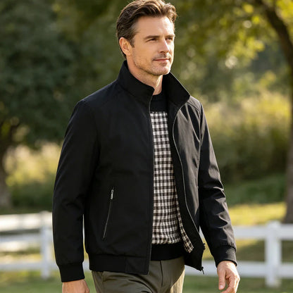 Kastellon — Stehkragenjacke mit kariertem Futter