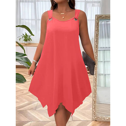 Verlynne — Ärmelloses Kleid mit asymmetrischem Saum