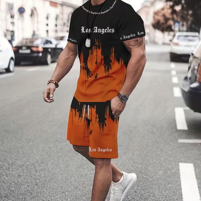 Rovale — Herren Grafik T-Shirt & Shorts Sommer Set
