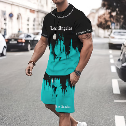 Rovale — Herren Grafik T-Shirt & Shorts Sommer Set