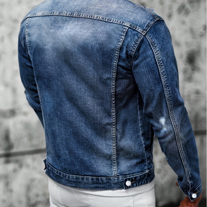Bramwell — Vintage-Waschung Distressed Jeansjacke