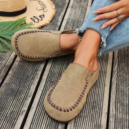 Maeven — Retro Wildleder Slip-On Mule Komfort Flach