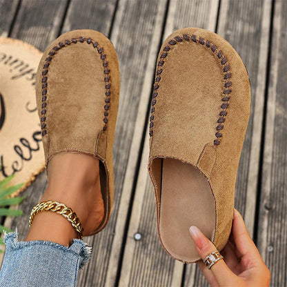 Maeven — Retro Wildleder Slip-On Mule Komfort Flach