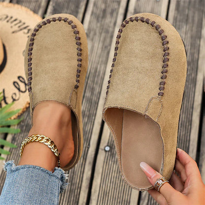 Maeven — Retro Wildleder Slip-On Mule Komfort Flach