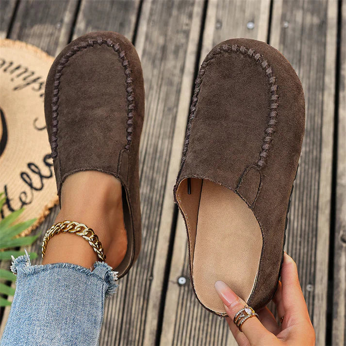 Maeven — Retro Wildleder Slip-On Mule Komfort Flach