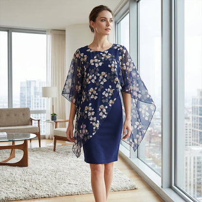 Camelia — Florale Überlagerung & Kleid Zweiteiliges Set