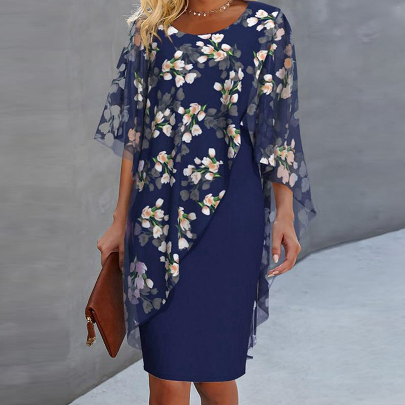 Camelia — Florale Überlagerung & Kleid Zweiteiliges Set