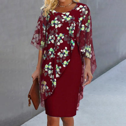 Camelia — Florale Überlagerung & Kleid Zweiteiliges Set