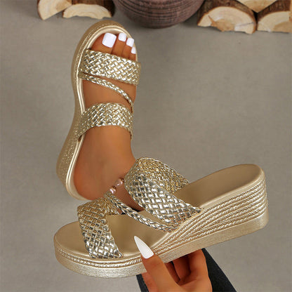 Solvanne — Geflochtene Riemensandalen mit Plateau