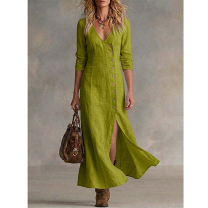 Linaverre — Vintage-Hemdblusenkleid mit langen Ärmeln