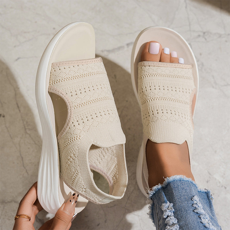 Maren — Atmungsaktive Strick-Plattform-Sandalen