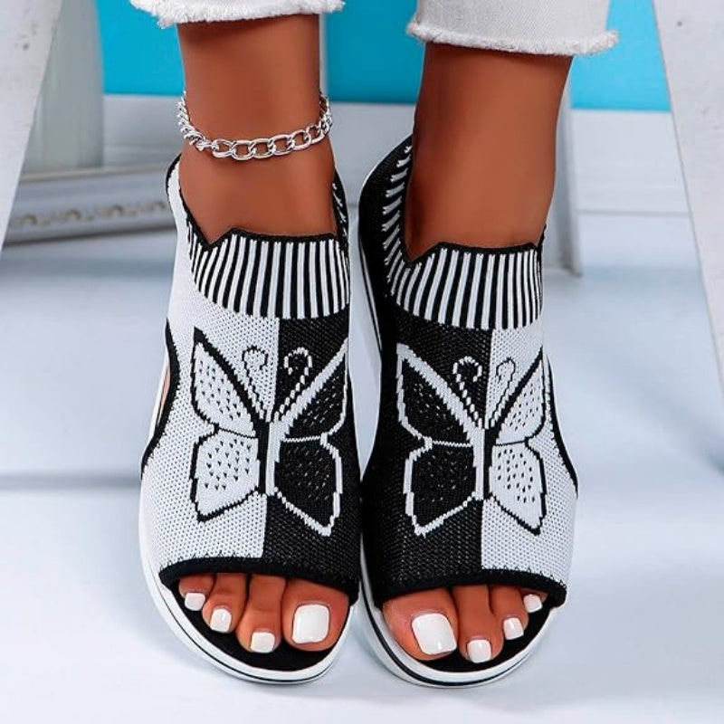 Serrano — Peep-Toe Plattformsandalen mit Mesh-Obermaterial
