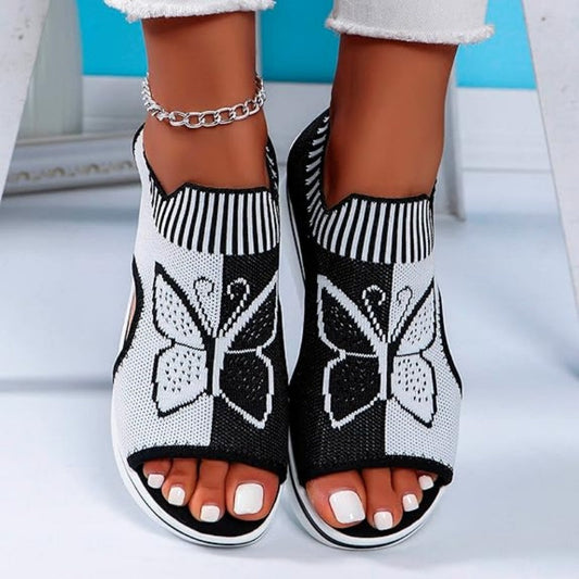 Serrano — Peep-Toe Plattformsandalen mit Mesh-Obermaterial