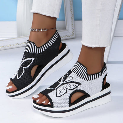 Serrano — Peep-Toe Plattformsandalen mit Mesh-Obermaterial