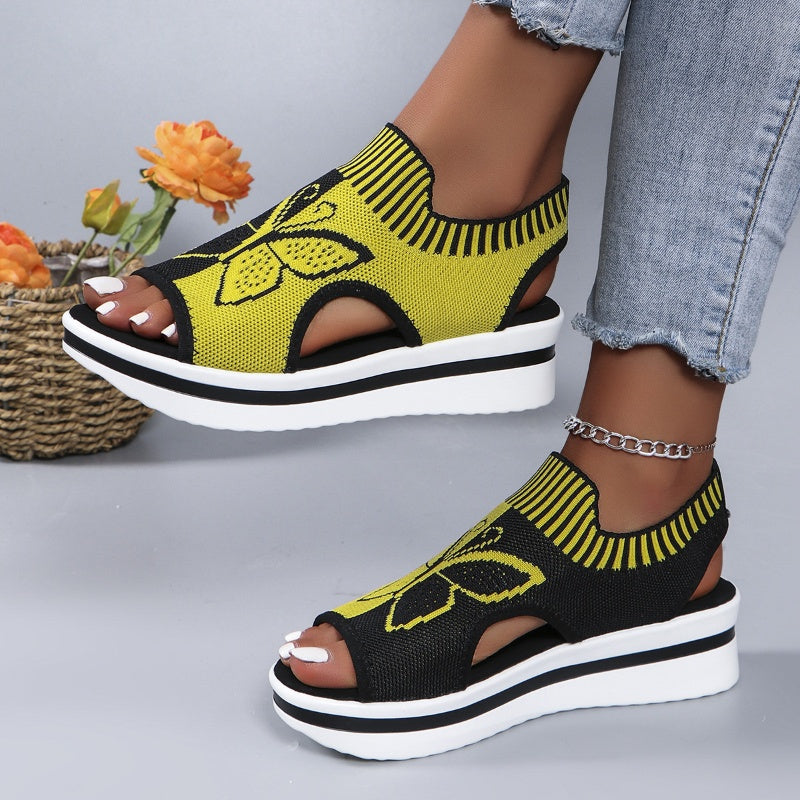 Serrano — Peep-Toe Plattformsandalen mit Mesh-Obermaterial